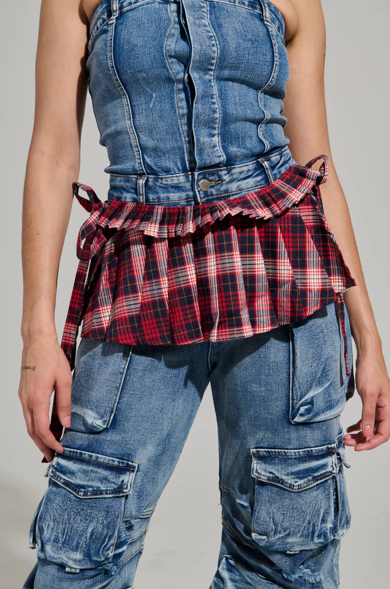 WHEN IN LONDON TIE SIDE BELT SKIRT - Image 3