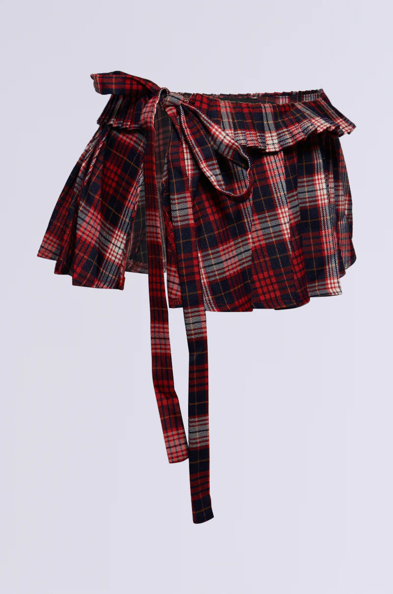 WHEN IN LONDON TIE SIDE BELT SKIRT - Image 9