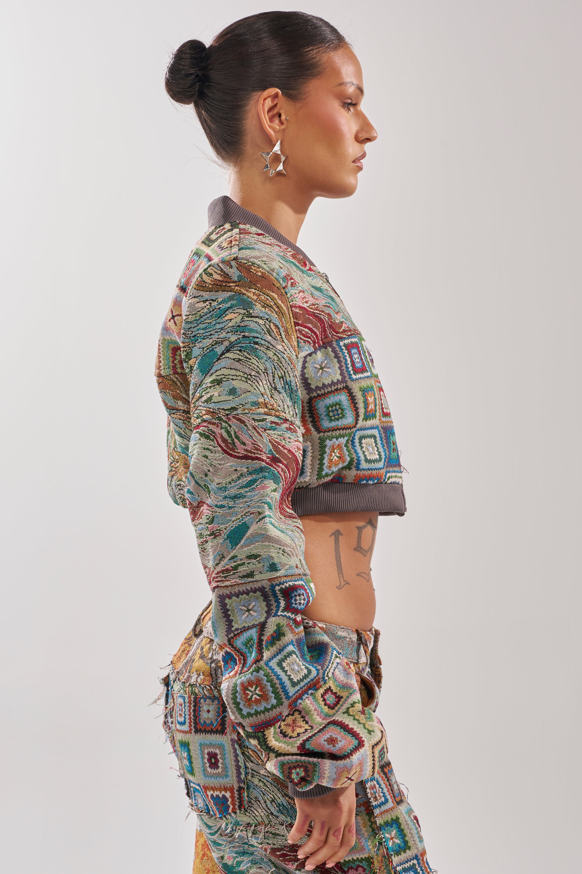 WILD CROPPED PATCHWORK BOMBER - Image 3