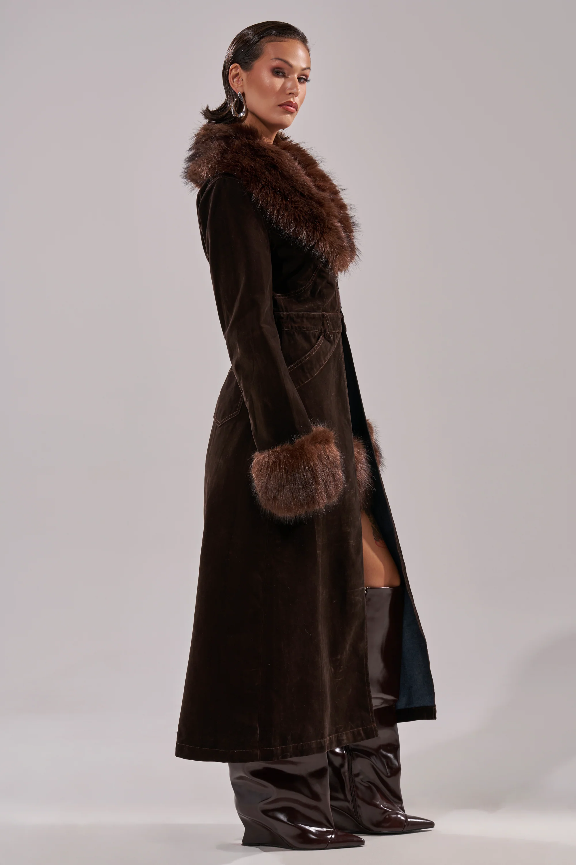 WILD SIDE VELVET DENIM TRENCH - Image 5