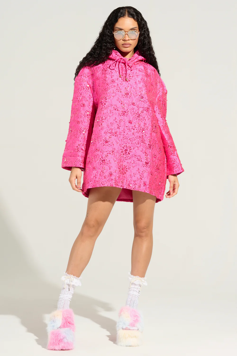 WOKE UP LIKE THIS BROCADE SWEATSHIRT DRESS - Image 5