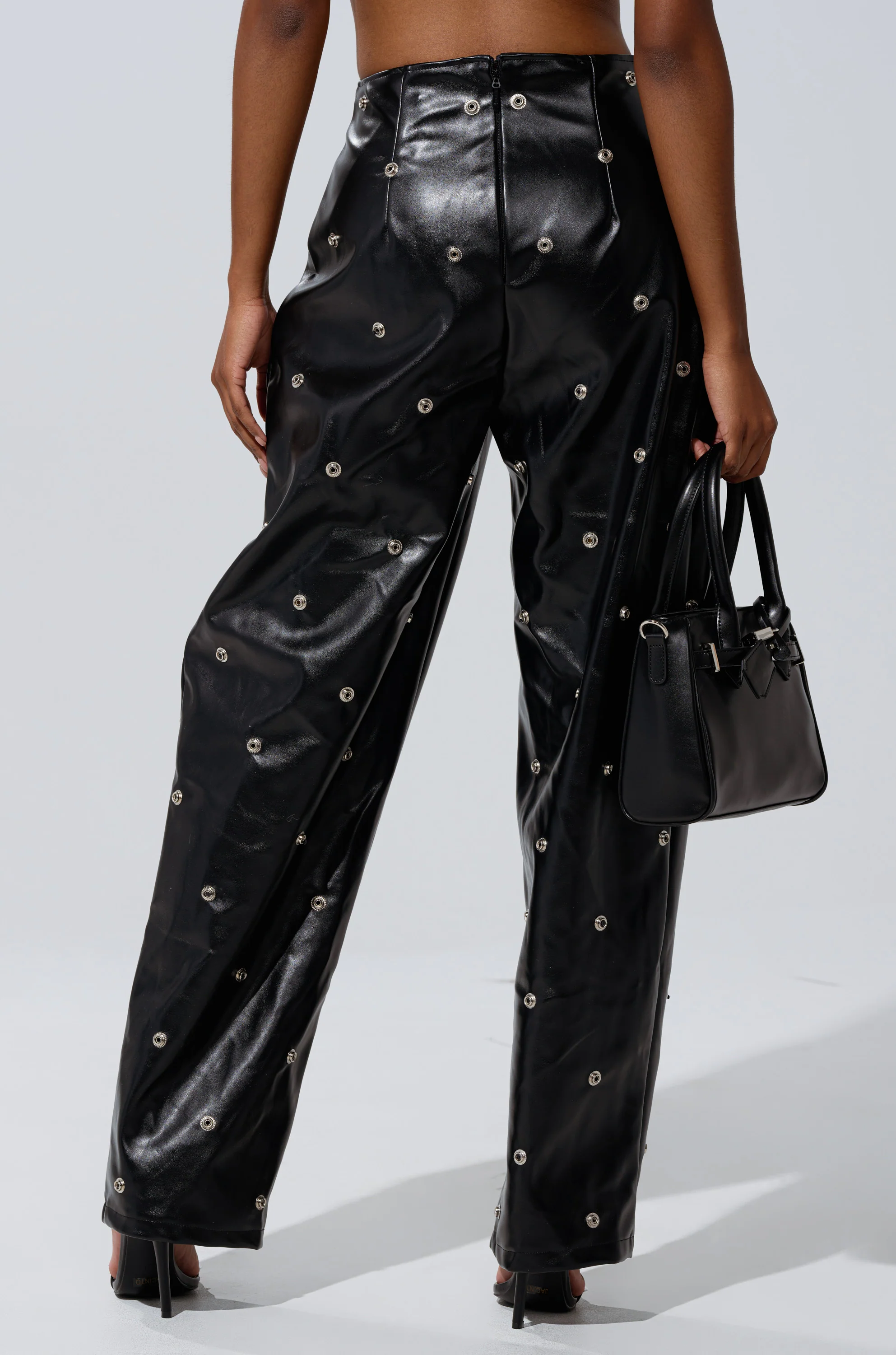 WORK IT BABY FAUX LEATHER BARREL PANT - Image 6