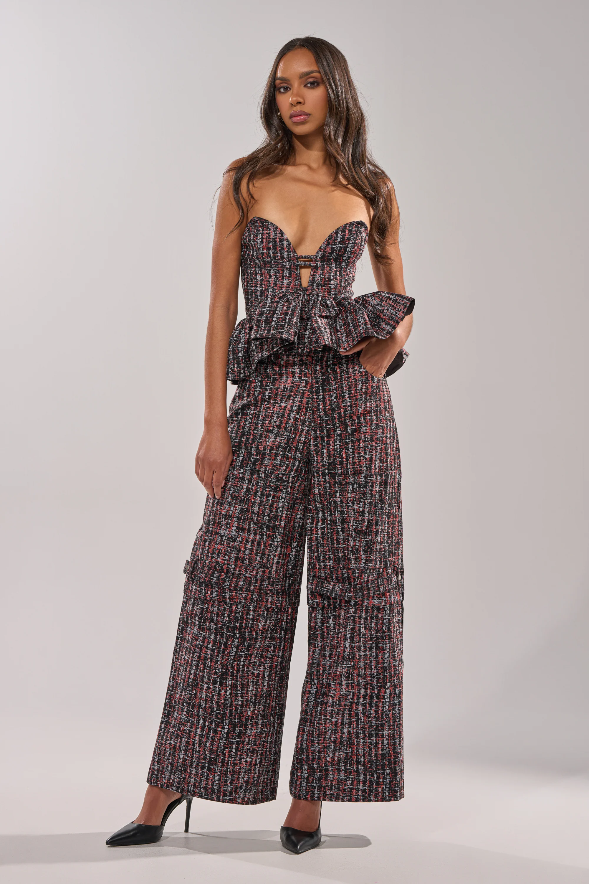 WORK IT FAUX LEATHER PLAID CORSET - Image 5