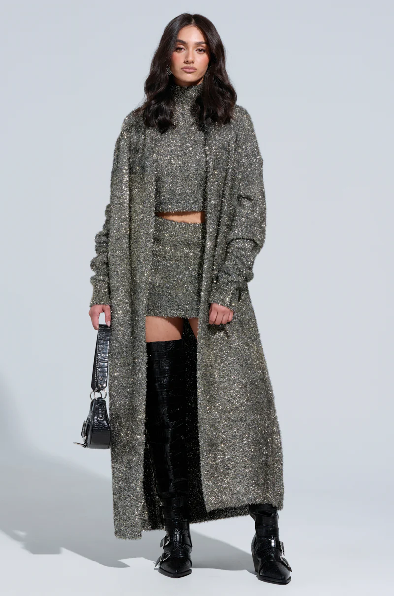 WRAPPED IN GOLD CROPPED MOCK NECK SWEATER - Image 6