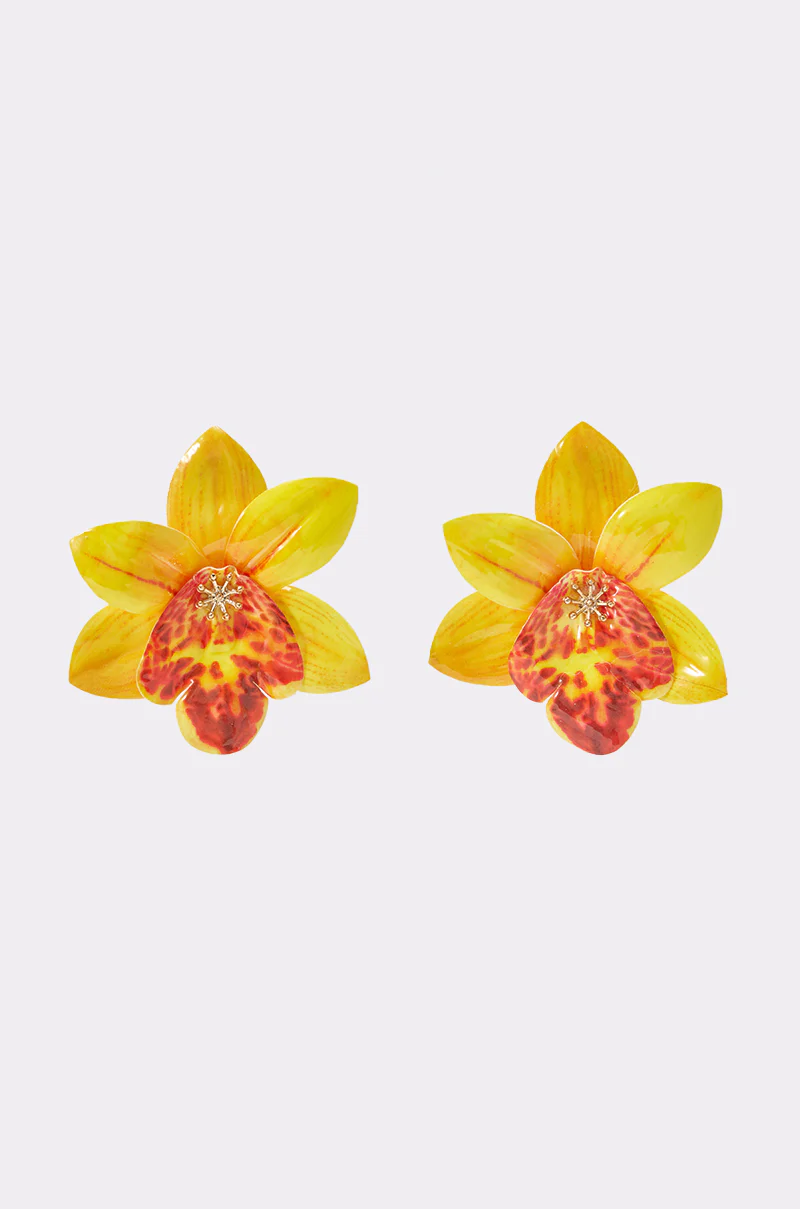 YELLOW FLOWER STUD EARRING