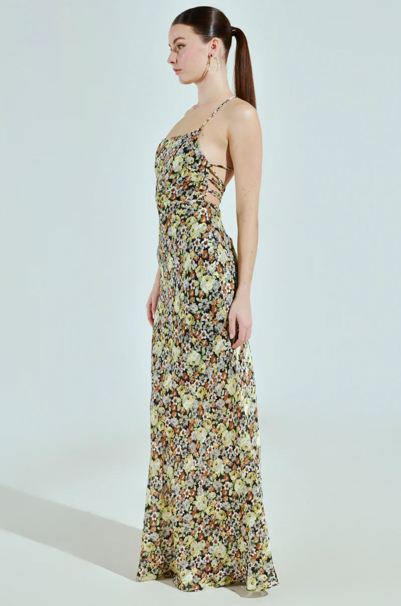 ZANIYA FLORAL SATIN MAXI DRESS - Image 4