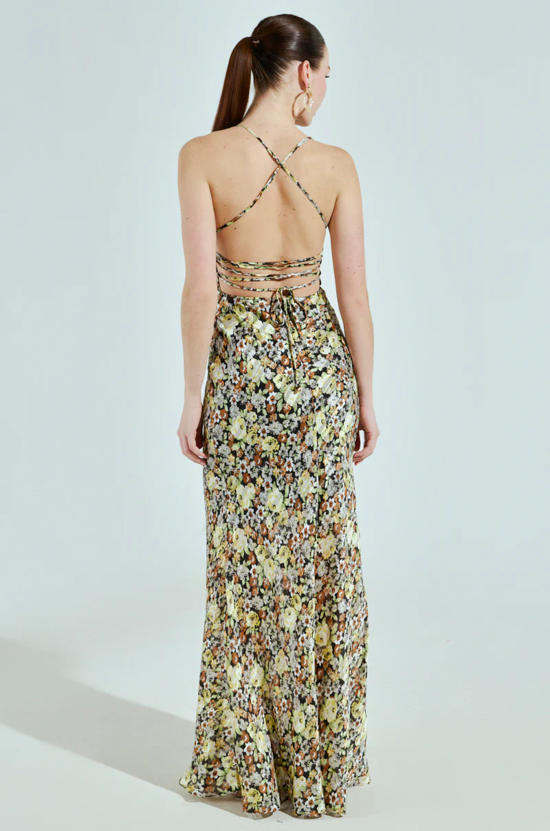 ZANIYA FLORAL SATIN MAXI DRESS - Image 5