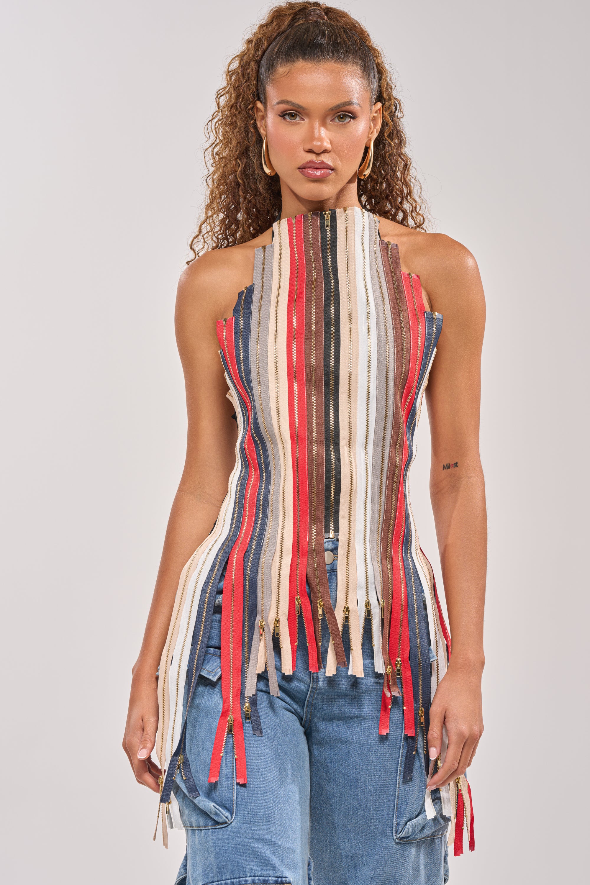 ZIPPED UP HALTER TOP - Image 2